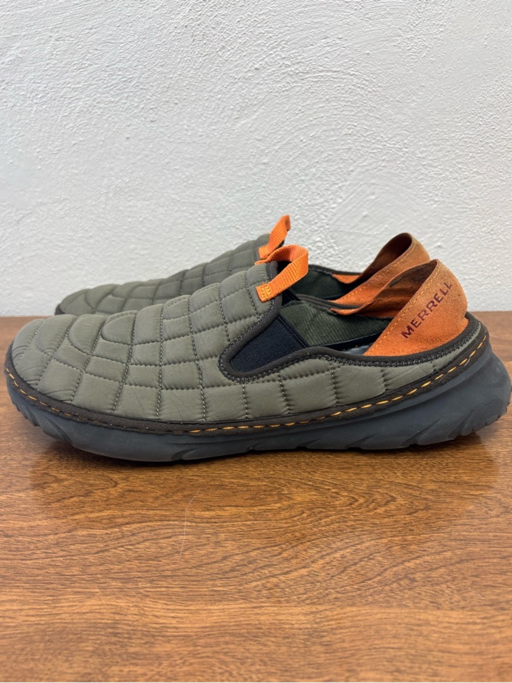 Merrell hut moc shoes olive green quilted slip on size 11 - Picture 3 of 9